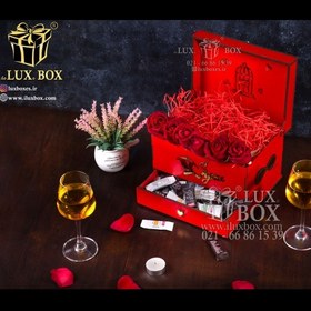 تصویر جعبه کادو جعبه هدیه چوبی لوکس باکس مدل عشق کد LB261 