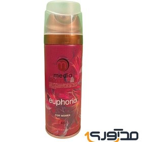 تصویر ﺍﺳﭙﺮﯼ خوشبو کننده ﺑﺪﻥ زنانه مدیا مدل Euphoria حجم 200 میلی لیتر Media deodorizing spray for women's body, Euphoria model, volume 200 ml