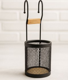 تصویر آویز جا قاشق فلزی مشکی 