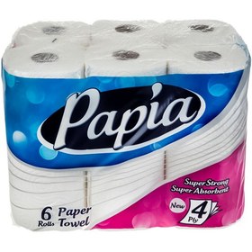 تصویر دستمال کاغذی حوله ای پاپیا 4 لایه 6 عددی ا Papia Towels paper 4 ply 6 Pcs Papia Towels paper 4 ply 6 Pcs