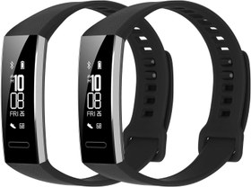 تصویر تسمه ساعت بند سیلیکون kwmobile برای بند Huawei Band 2 / Band 2 Pro - 2X Fitness Tracker Replacement Band دستبند دستبند بند بند با قلاب kwmobile Straps Compatible with Huawei Band 2 / Band 2 Pro Straps - 2X Replacement Silicone Watch Bands - Black/Dark Blue Large black