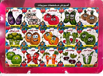 تصویر پازل مقوایی آموزشی سبزیجات 