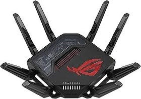 تصویر ASUS ROG RAPTURE GT-BE98 QUAD-BAND WIFI 7 AIMESH روتر بازی قابل گسترش ، 25 گیگابایت در ثانیه ، 320MHz ، 4K-QAM ، پورت های دوتایی 10G ، درگاه های چهار 2.5 گرم ، VPN ، 4G LTE/5G Mobile-سیاه ASUS ROG Rapture GT-BE98 Quad-band WiFi 7 AiMesh Extendable Gaming Router, 25Gbps, 320MHz, 4K-QAM, Dual 10G Ports, Quad 2.5G Ports, VPNs, 4G LTE/5G Mobile Tethering - Black