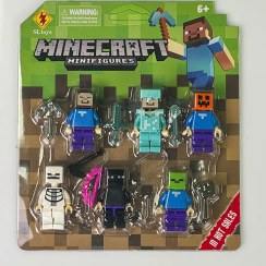 تصویر مجموعه ۶ عددی مینی فیگور ماینکرافت سایز ۴ سانتی‌متر 
