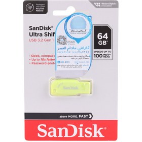 تصویر فلش مموری سن دیسک مدل ULTRA SHIFT CZ410 ظرفیت 64 گیگابایت ULTRA SHIFT CZ410 USB 3.0 64GB Flash Memory