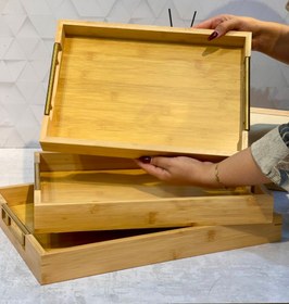 تصویر سینی پذیرایی بامبو ۳ عددی 