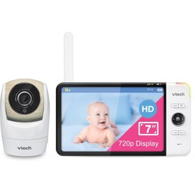 تصویر مانیتور ویدئو دوربین صدا کودک VTech HD 720p مدل VM919HD [Upgraded] VTech VM919HD Video Monitor with Battery Support 15-hr Video Streaming, 7" 720p HD Display,360 Panoramic Viewing, 110 Wide-Angle View,HD Night Vision,Up to 1000ft Range,Secured Transmission 1 Camera 7 Inch LCD Screen