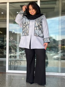 تصویر کت زنانه مجلسی سایز بزرگ کد ۱۱۱ 