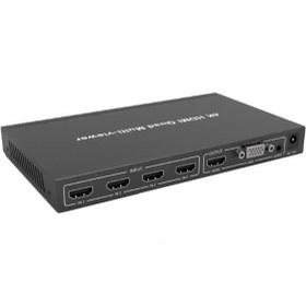 تصویر سوئیچ کواد 4 کانال HDMI v2.0 بدون وقفه کیفیت 4K + خروجی صدا +ریموت/RS232 فرانت Faranet HDMI v2.0 4x1 Seamless multi-view w/Audio Extract + IR/RS232