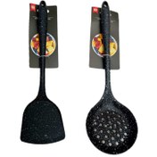 تصویر سرویس کفگیر و ملاقه ۲ پارچه شنگیا مدل سیلیکونی کهکشانی کد Z_22 