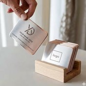 تصویر کارت ویزیت مربعی فلزی 