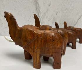 تصویر فیل چوبی هندی (ست ۴عددی) 