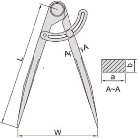 تصویر پرگار مستقیم 190 میلی متر اینسایز مدل 200-7247 INSIZE 7247-200 divider