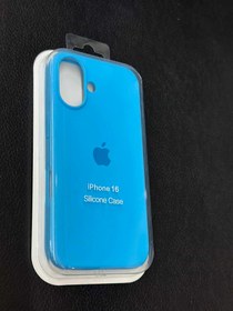 تصویر گارد آیفون ۱۶ رنگ آبی روشن مدل سیلیکونی اورجینال Guard iphone 16 blue model silicone