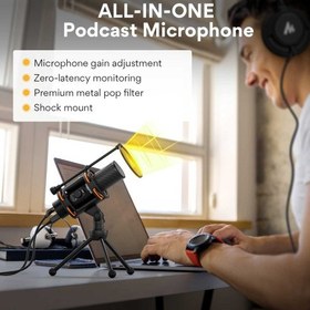 تصویر میکروفون استودیویی ماونو مدل AU-PM471TS نوع کاندنسر 