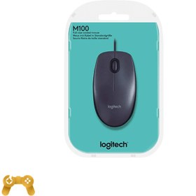 تصویر ماوس باسيم لاجيتک مدل ام 100 آر Logitech M100r Wired Mouse