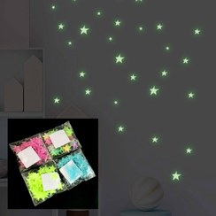 تصویر پک برچسب ستاره شب تاب سه بعدی تزئینی اتاق 