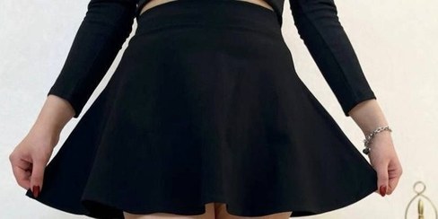 تصویر دامن جنس سورن کشی مدل عروسکی زنانه اچ اندام - مشکی / 