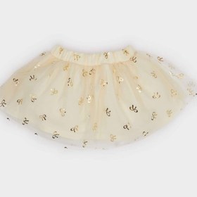 تصویر خرید اینترنتی دامن کوتاه نوزادی دخترانه بژ دفکتو E8725A525SM Kız Bebek Baskılı Tül Etek E8725A525SM
