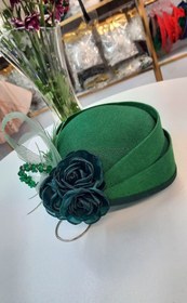 تصویر کلاه برژه سبز گلدار 