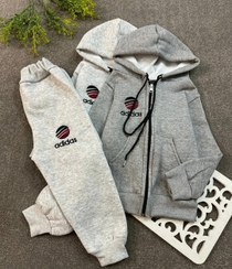 تصویر سویشرت و شلوار ملانژ کرکی با کیفیت سایز ۳۵ تا ۵۰ 