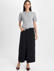 تصویر دامن جین زنانه مشکی دفکتو 