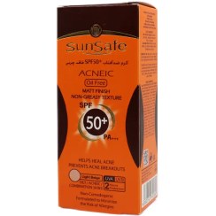 تصویر كرم ضد آفتاب رنگی آنتی آکنه +SPF 50 سان سیف | بژ روشن Sunsafe Sunsblock Cream SPF۵۰+ Acneic Oil Free | Light Beige