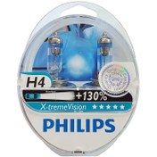 تصویر لامپ خودرو فیلیپس مدل H4 X-treme Vision بسته 2 عددی 