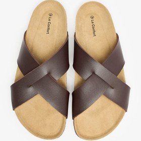 تصویر صندل مردانه با بند ضربدری و بدون پاشنه برند le confort Men Cross Strap Slip-On Sandals