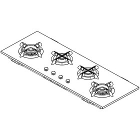 تصویر اجاق گاز ۴ شعله کن مدل اینفرنو | INFERNO Can Hob Model INFERNO