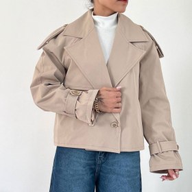تصویر ترنچ کت زنانه زارا کد 1246 از جنس کتان 