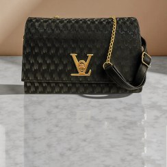 تصویر کیف دوشی مجلسی مخمل مشکی 