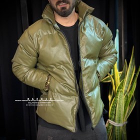 تصویر کاپشن چرم پفکی 