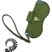 تصویر کیف عینک چرم سبز 