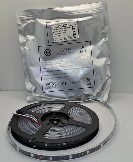 خرید و قیمت نوار LED RGB 12V تراکم 30 IC دار IP67 | ترب