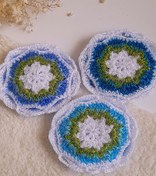 تصویر اسکاج بافتنی طرح گل (کد105) 