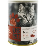 تصویر کنسرو گربه یو اس پت طعم گوشت خالص گوساله 400 گرم Uspet Cat Canned Food Pure Beef 400g