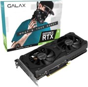 تصویر کارت گرافیک GALAX GeForce RTX 3060 (1-Click OC)، با 12 گیگابایت حافظه GDDR6، 192 بیت، سه پورت DisplayPort و یک پورت HDMI. 