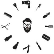 تصویر ساعت دیواری آرایشگاه مردانه 