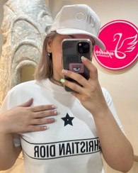 تصویر تیشرت زنانه طرح دیور جنس نخ پنبه - سفید / T-shirt DIOR