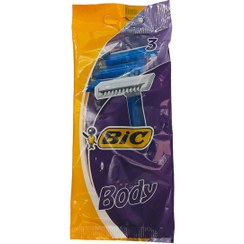 تصویر ژیلت یک لبه شانه دار بادی بیک 3 عددی Body Bic Gillette 1edges 3pcs