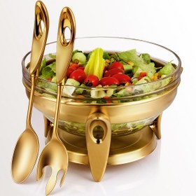 تصویر سوفله سالاد خوری تک استیل مدل لوپ (طلایی مات) ا TakSteel Salad Bowl Loop Model Soufle - Steel TakSteel Salad Bowl Loop Model Soufle - Steel
