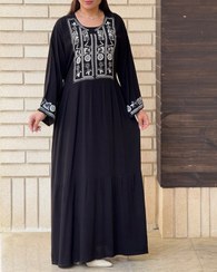 تصویر پیراهن زنانه نخی مدل 6938 رنگ مشکی 