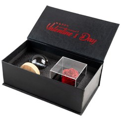 تصویر پک هدیه ولنتاین رز جاودان و گوی کهکشانی 