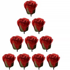 تصویر سر گل رز قرمز مصنوعی بسته 10عددی ،رز قرمز ،رز قرمز مصنوعی ،گل مصنوعی ،گل رز مصنوعی ،سرگل رز ،سرگل مصنوعی ،رز جیگری 