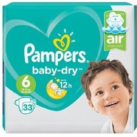 تصویر پوشک پمپرز مدل baby dry سایز 6 بسته 33 عددی مجموعه 3 عددی 