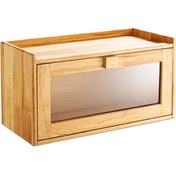 تصویر جا نانی چوبی لوکسینه با درب شیشه‌ای 