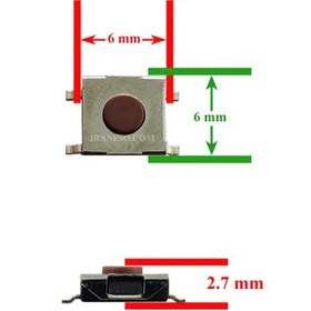 تصویر دکمه لپ تاپ SMD 6x6x2.7mm 