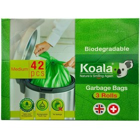 تصویر کیسه زباله کوالا مدل Biodegradable سایز متوسط بسته 42 عددی 