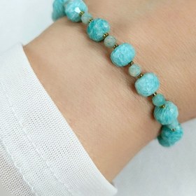 تصویر دستبند آمازونیت تراش 